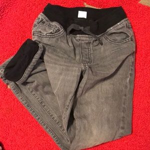 Gymboree Black cotton-lines pull-on jeans